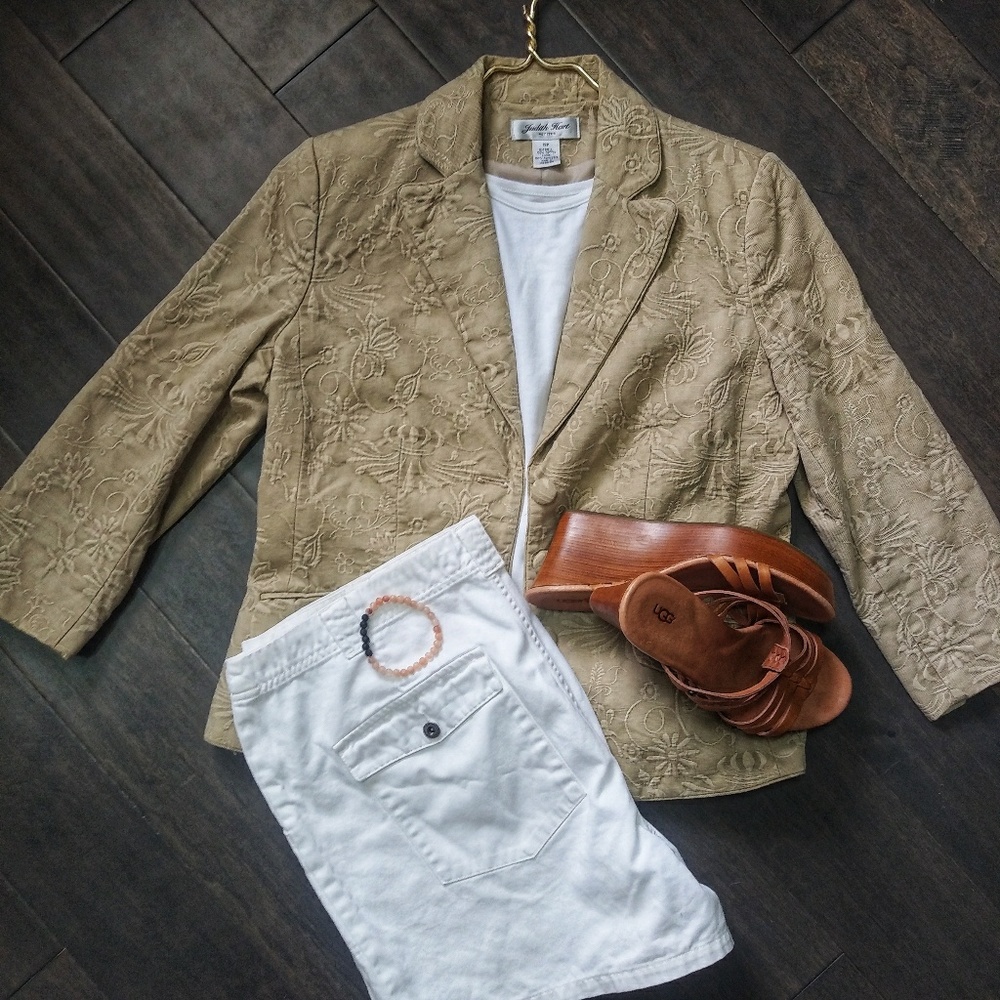 Judith Hart Tan Camel Cotton Blazer